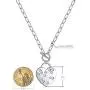 Necklace for Women 14K Gold Plated, Tiny 14K White Gold Cubic Zirconia Pendant Necklace Dainty Personalized Jewelry for Girls Gift