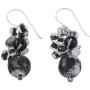 NOVICA Multi-Gem Quartz .925 Sterling Silver Cluster Earrings, Lovely Blend in Black