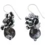 NOVICA Multi-Gem Quartz .925 Sterling Silver Cluster Earrings, Lovely Blend in Black NOVICA Multi-Gem Quartz .925 Sterling Silver Cluster Earrings, Lovely Blend in Black
