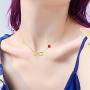 Yafeeso 14K Gold Infinity Necklace, Solid Infinity Love Heart Pendant Necklace with Red Cubic Zirconia Jewelry Gifts for Her, Women, 16+2 Inch
