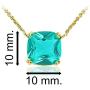 925 Sterling Silver 10mm/0.39'' Cushion Cut Solitaire Gemstone Pendant Necklace for Women, 18 inch