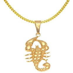 Xusamss 18K Gold Plated Stainless Steel Animal Scorpion Pendant Necklace,24inches Link Chain
