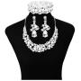 JOERICA Crystal Bridal Jewelry Set Rhinestone Choker Necklace Bracelet and Earrings Set for Women Bridesmaid Wedding Jewelry