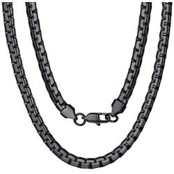 ChainsPro 3/4/6/9/12mm Box/Cuban Link Chain Necklace,14/18/22/24/26/28/30 inch, 316L Stainless Steel/18K Gold Plated/Black -Send Gift Box