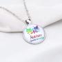 KEYCHIN Autism Gift Autism Awareness Necklace Autism Mom Jewellery Autism Personalized Colorful Butterfly Necklace Autism Teacher Appreciation Gift