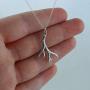 FashionJunkie4Life Sterling Silver Textured Deer Antler Charm Necklace, 18'' Chain