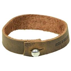 Soft Leather Bracelet with rustic clasp (8-inch wristband) Handmade by Hide & Drink :: Bourbon Brown