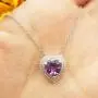 Dazzlingrock Collection 14K 8 MM Heart Gemstone & Round Diamond Heart Double Halo Pendant, White Gold Dazzlingrock Collection 14K 8 MM Heart Gemstone & Round Diamond Heart Double Halo Pendant, White Gold