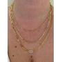 Solid 925 Sterling Silver - 14k Gold Plated - Elongated Rolo Paperclip Necklace - 2.5mm 3mm 4mm - 16-24'' - Very In Fashion Ladies Chain - MADE IN ITALY