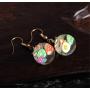 Glass Flower Drop Earrings Tree of Life Butterfly Dangle Earring for Women Time Gemstone Wishing Tree Ear Jewelry