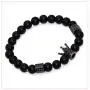Nsitbbuery Fashion Crystal Crown Cuff Bracelet 8MM Matte Agate Stone Elastic Bracelet Nsitbbuery Fashion Crystal Crown Cuff Bracelet 8MM Matte Agate Stone Elastic Bracelet
