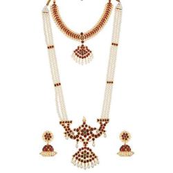 Fashionatelier Beautiful Designer Gold Plated Necklace Set