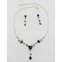 Faship Gorgeous Cubic Zirconia CZ Crystal Floral Necklace Earrings Set