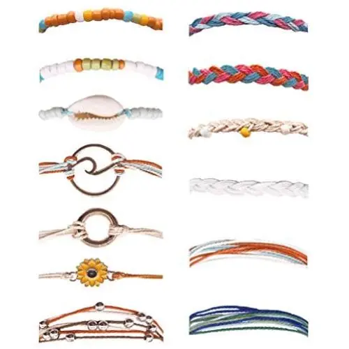 Ofeiyaa 13-16 Pcs Wave Beach Party Strand Bracelet Set Handmade Braided Rope Bracelet Colorful Wrist Cord Adjustable Friendship Bohemian Bracelet Handcrafted for Women Ofeiyaa 13-16 Pcs Wave Beach Party Strand Bracelet Set Handmade Braided Rope Bracelet Colorful Wrist Cord Adjustable Friendship Bohemian Bracelet Handcrafted for Women