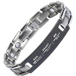 Crosstraxx Serenity Motivational Prayer Bracelet - Titanium Magnetic Therapy Encouragement Jewelry - Unisex, Adjustable