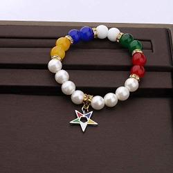 OES Jewelry Order of The Eastern Star OES Five Colors Beads Bracelet OES Sorority Jewelry Sorority Gifts