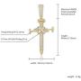 JINAO Hip Hop Iced Out CZ Nail Cross Necklace 18K Gold Plated Simulated Diamond Pendant for Men Boys