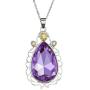 2pcs Sofia Amulet Necklace Teardrop Amethyst Pendant Necklace Sofia The First Princess Costumes Jewelry Girls Necklace