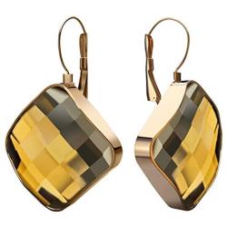 Leverback Dangle Earrings,UHIBROS Stainless Steel Cubic Zirconia Round Drop Earrings