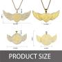 DOSBOO DIY Picture Necklace Personalized Custom Photo Angel Wing & Heart-Shaped & Round Pendant with 18 Gold Silver Rope Chain Hip Hop Jewelry