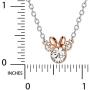 Disney Minnie Mouse Crystal Stud Earrings and Necklace Silver Plated Jewelry Set