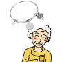 BEKECH Nonna Bracelet Grandma Nonna Charm Expandable Wire Bangle Nana Nonna Jewelry Grandmother Gift for Family Nonna