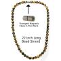 Auras by Osiris - Tiger Eye Beaded Necklace For Men - World Class Durability & Magnetic Clasp - Good Luck - Confidence - Handmade in USA Tiger Eye 10mm)