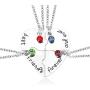 Best Friend Forever and Ever Rhinestone BFF Necklace Heart Shape Pendant Friendship Puzzle Stitching Necklace