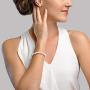 THE PEARL SOURCE Sterling Silver 7-8mm AAA Quality Round White Freshwater Cultured Pearl Bracelet for Women