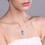Gem Stone King 925 Sterling Silver Blue Topaz Pendant Necklace For Women 7.00 Ct Gemstone Birthstone, 14X10MM Oval Shape with 18 Inch Silver Chain