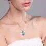 Gem Stone King 925 Sterling Silver Blue Topaz Pendant Necklace For Women 7.00 Ct Gemstone Birthstone, 14X10MM Oval Shape with 18 Inch Silver Chain