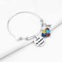 WSNANG Autism Awareness Jewelry for Family Autism Aunt/Daughter/Mother/Grandmother Autism Heart Charm Autism Support Gifts Autism Aunt Grandma Gift