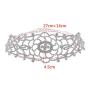 Nicute Rhinestone Choker Necklace Crystal Flower Necklaces Chain Festival Neck Jewelry for Women and Girls (Silver)