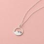 Boma Jewelry Sterling Silver Mountain Range Peak Circle Pendant Necklace, 18 Inches