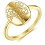 BAOWING 18K Gold Sunflower Rings | Chunky Dome Flower Signet Ring | Stainless Steel Statement Jewelry Gift for Women Girls