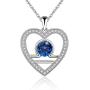 Heart Virgo Libra Necklace Sterling Silver Necklaces for Women Sapphire September Birthstone Synthetic Cubic Zirconia Jewelry