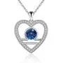 Heart Virgo Libra Necklace Sterling Silver Necklaces for Women Sapphire September Birthstone Synthetic Cubic Zirconia Jewelry