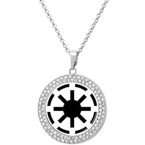 WXDGLL Galactic Republic Logo Multicolored Diamond Necklace Round Exquisite Necklace High Texture Female Jewelry Alloy