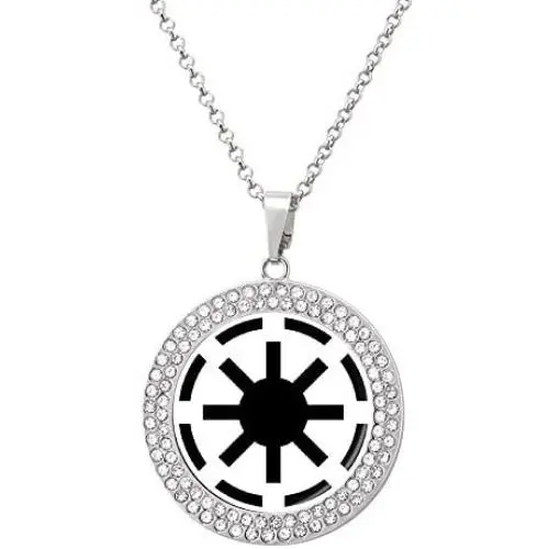 WXDGLL Galactic Republic Logo Multicolored Diamond Necklace Round Exquisite Necklace High Texture Female Jewelry Alloy WXDGLL Galactic Republic Logo Multicolored Diamond Necklace Round Exquisite Necklace High Texture Female Jewelry Alloy
