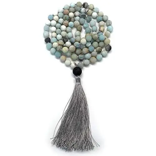 Aspen & Eve 108 Bead Malas - Mala Necklace & Bracelet with Tassel - 8mm Stone Beads - Strand 108 Beads Necklace for Mindfulness & Yoga Aspen & Eve 108 Bead Malas - Mala Necklace & Bracelet with Tassel - 8mm Stone Beads - Strand 108 Beads Necklace for Mindfulness & Yoga