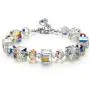 Madame Jewelry Aurora Borealis Bracelet with Austria Crystals 18K White Gold