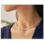 Women Bohemian White Beaded Choker Glass Necklaces Jewelry Gifts for Mom Girlfriend