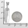 Turquoise Feather Pendant Necklace in Sterling Silver 925 & Genuine Turquoise (20'' Length)