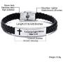 MPRAINBOW Christian Gifts for Men Women,Inspirational Religious Bracelets-Cross Jesus God Scripture Bracelet,Bible Verse Personalized Mantra Quotes Engraved Jewelry Braided Leather Cuff Bracelet