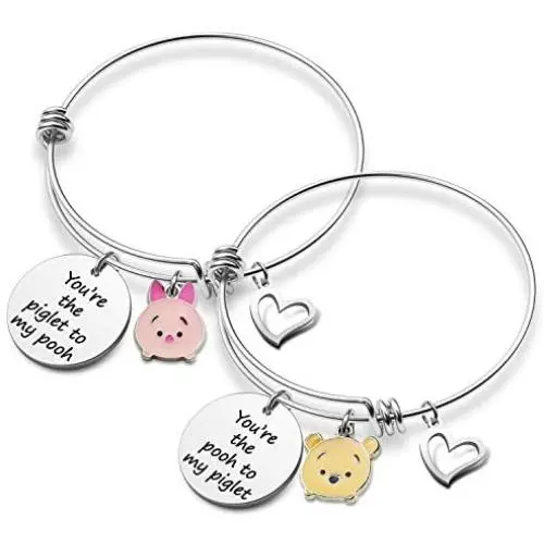 Winnie The Pooh Gift Piglet & Winnie The Pooh Gift Friendship Bracelet BFF Gift You’re the Pooh/Piglet to My Piglet/Pooh（BR-Pooh/Piglet）