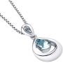 Sterling Silver Raindrop Pendant Necklace available in various colored stones