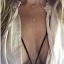 Ajacry Boho Layered Rhinestone Pendant Choker Nceklace Gold Necklaces Chain Choker Accessories Jewelry for Women and Girls
