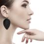 Genuine Leather Earrings Lightweight Teardrop Earrings - Handmade Leaf Dangle Antique Looking Petal Summer Earrings Set for Women Girls, 9 Pairs Random Color