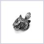 Fusamk Punk Rock Titanium Steel Animal Tiger Head Pendant Chain Necklace