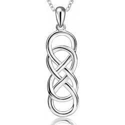 APOTIE Celtic Infinity Necklace for Women - 925 Sterling Silver CZ Infinite Pendant Eternal Jewelry Gifts for Girlfriend Wife
